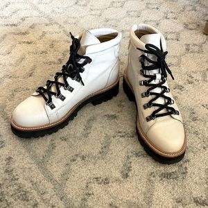 Marc Fisher Lace Up Boots - Off White/Cream - 8.5 - EUC